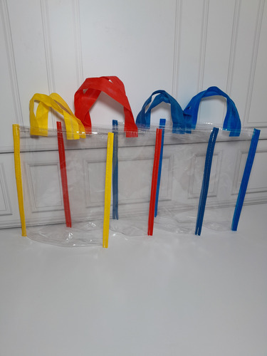 Bolsa Pvc Transparente Golosinera Vacias Souvenirs Azul Oscuro Bolsa Pvc