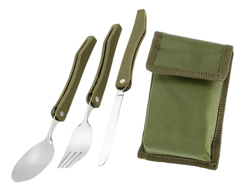 Set Cubiertos De Camping 3 Piezas Estuche Trekking Outdoor