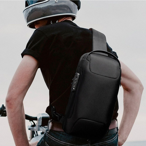 Mochila Masculina Transversal De Ombro Sholderbag Pochete Cor Azul
