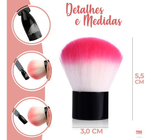 Pincel Espanador Pó Unha De Gel Acrigel Pompom Mini Kabuki