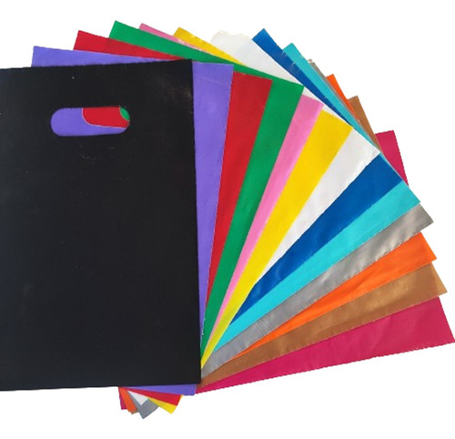 Kit 100 Sacolas Plásticas 16x20 Alça Boca De Palhaço Vazada