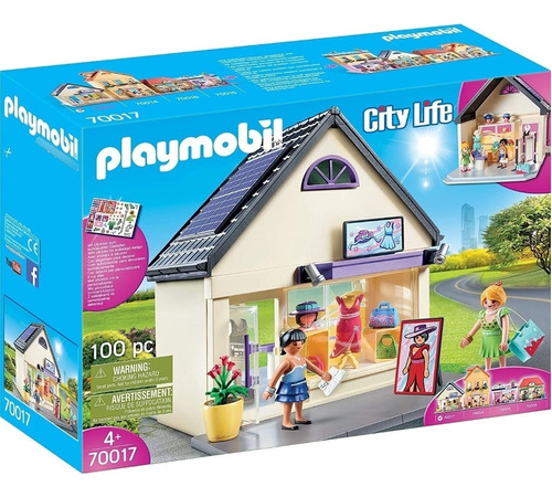 Set Playmobil 70017 Tienda De Modas City Life 100pzs