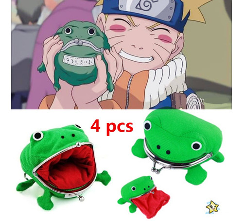 4 Piezas Cartera Naruto Anime Cosplay 