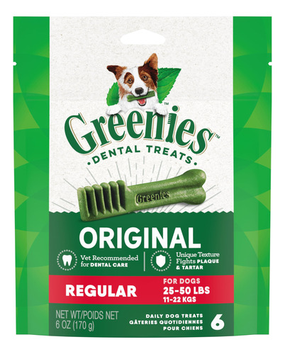 Tratamiento Dental Regular Original De Dog Treats Greenies,