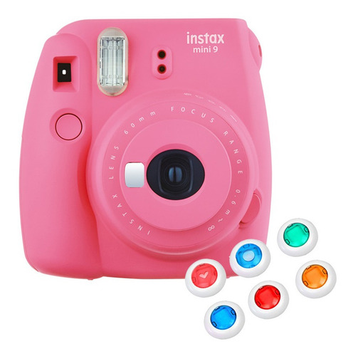 Câmera Instantânea Instax Mini 9 C/ 6 Filtros - Rosa Flaming