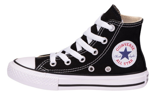 Tenis Converse Chuck Taylor Color Negro Para Niños Unisex Diseño De La Tela Liso Talla 21.5