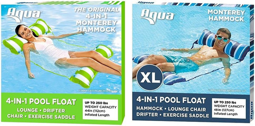 Aqua Original Monterey - Hamaca Flotante 4 En 1 Para Piscina