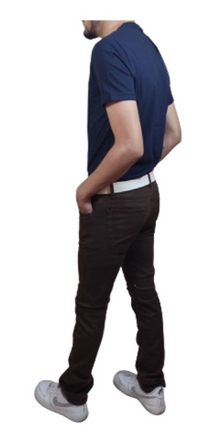 Imagen 5 de 6 de Pantalón Hombre Gabardina Elastizada Marrón Chocolate