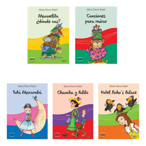 Maria Elena Walsh Colección De 5 Libros Tapa Dura Manuelita
