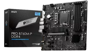 Placa-mãe Msi Pro B760m-p Lga1700 Ddr4 Micro Atx cor preta