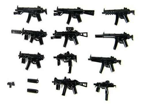 Pack De Armas Smg Personalizadas Para Figuras De Ladrillo.