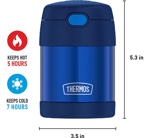 Termo Funtainer Tarro De Comida Para Niños Aislado Al Vacío Navy