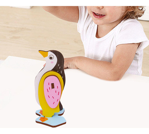 Animal Puzzle Toy Diy Animal Model Toy Insert Pingüino