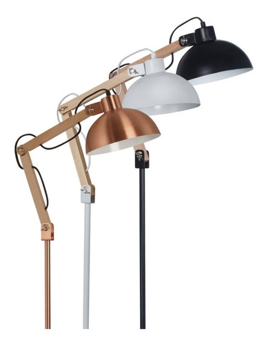 Imagen 3 de 10 de Lampara De Pie Cobre Apto En Madera Y Chapa Vintage Led E27
