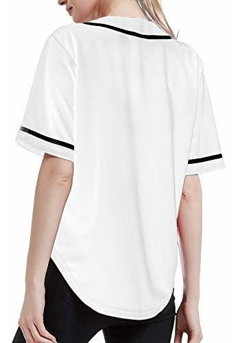 Imagen 5 de 6 de Toptie Mujeres Baseball Jersey Hip Hop Hipster Button Down B