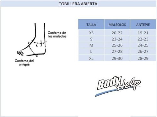 Imagen 2 de 2 de Tobillera Abierta Body Help Negro