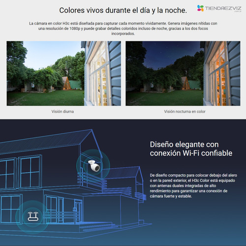 Combo X3 Ezviz H3c 1080p Color 24 - Exterior - Inteligencia