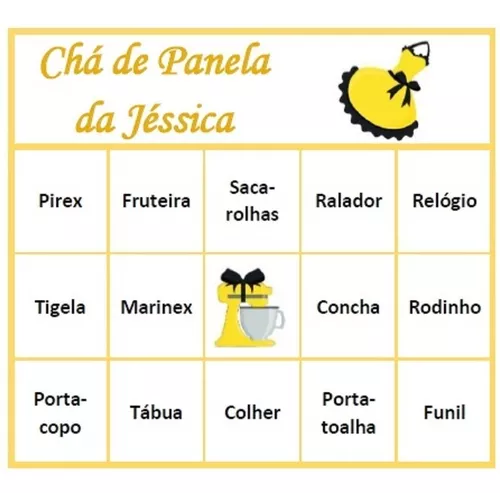 104 Cartelas Bingo Chá Cozinha Casal Personalizado