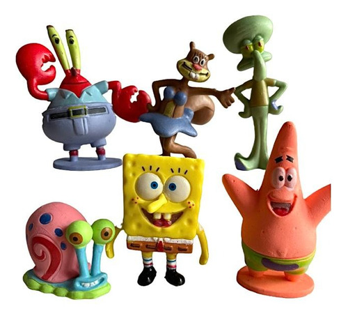 Figuras Colección Serie Infantil Bob Esponja Set X6