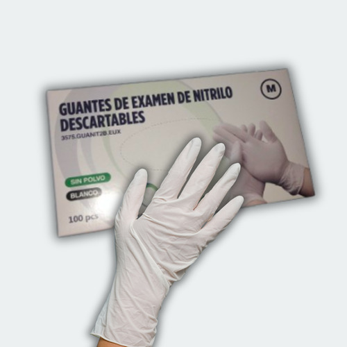 Guantes De Nitrilo Blanco | Euromix | Caja X100 Uni