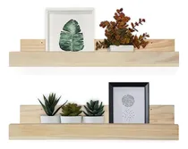 Comprar Kit 2 Repisas Estantes Biblioteca Especiero Madera Pino 60cm Color Natural