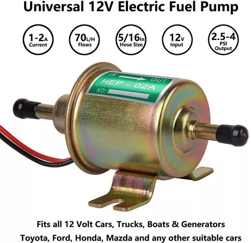 Bomba de combustible eléctrica universal de 12 V, bomba de combustible en  línea de baja presión 2.5-4 PSI, bomba de combustible de transferencia de