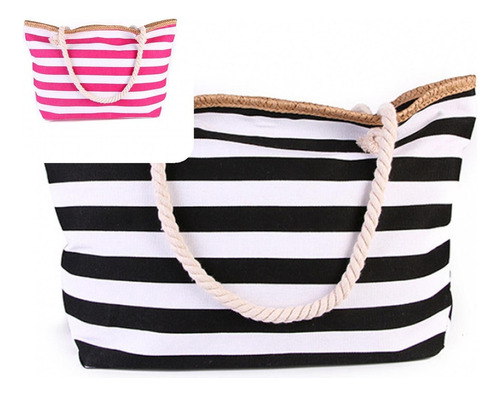 Bolso De Playa Reutilizable Con Cremallera Lisa