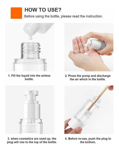Frascos Com Bomba Para Creme Cosmético, Recipientes