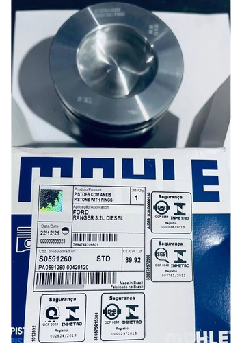 Subconjunto Ranger 3.2 Original Mahle Piston Perno Aros Seg.