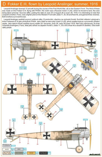 1/48 Fokker Eindecker E.ii E.iii Eduard Profipack