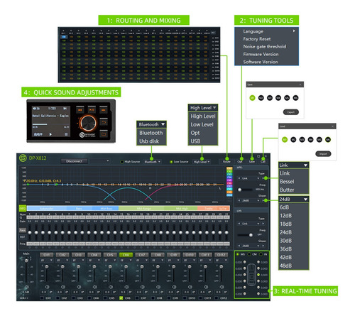 Procesadores De Sonido Digital De 12 Canales Dsp 8 Canales