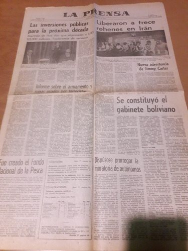 Diario La Prensa 20 11 1979 Martínez De Hoz Pesca Irán Rehen