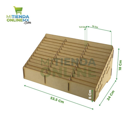 Imagen 3 de 3 de Caja Comandero Organizador Mdf Para 36 Comandas