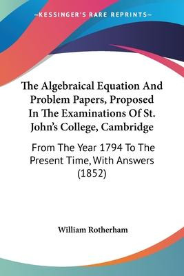 Libro The Algebraical Equation And Problem Papers, Propos...