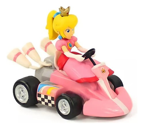 Figura Mario Kart Carro Fricción Niños Juguete Peach