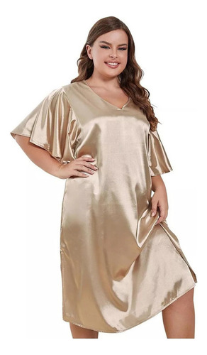 Vestidos De Dormir Plus Size, Camisola Com Decote Em V