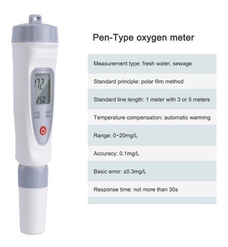 Medidor De Oxígeno Disuelto De Calidad De Agua Precisión 0-2