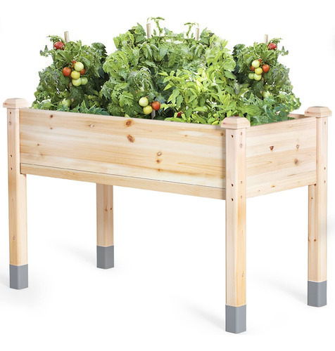 Mixc Cama De Jardín Elevada De Madera Con Patas 48 Pulgadas