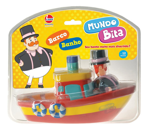 Barco Banho Vinil Mundo Bita Saboneteira Lider Brinquedos