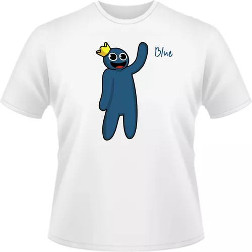 Camisa Camiseta Azul Babão Rainbow Friends Game Fofinho - R$ 34,9