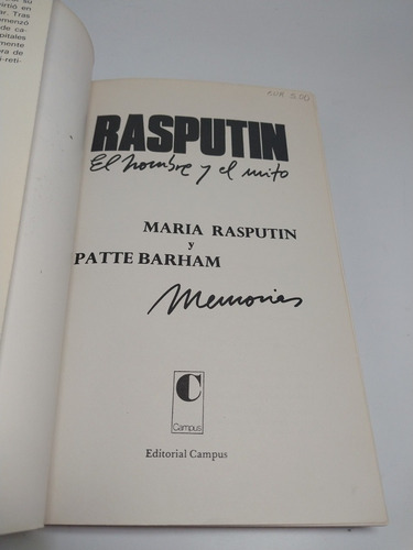 Rasputin El Hombre Y El Mito María Rasputin (Usado)