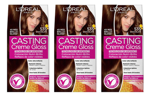 Pack Tinte Para Cabello Casting Creme Gloss Kit X 3 Unidades