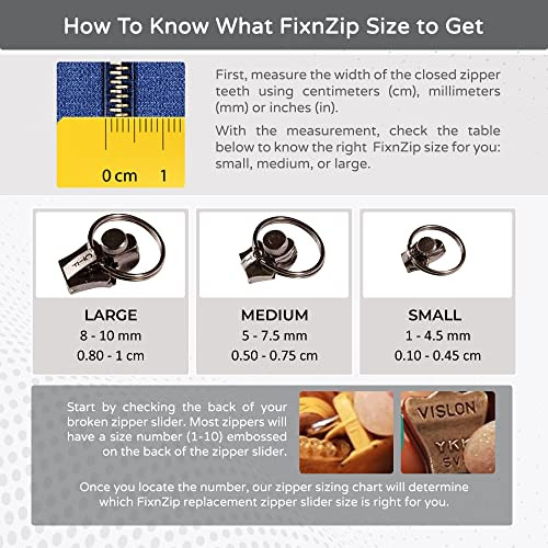 Fixnzip (níquel) - Kit Universal De Reparación De Cremallera