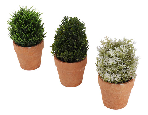 Juego De Plantas Artificiales En Macetas De Plástico Para In