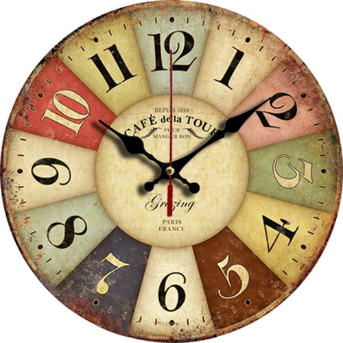 Grazing Reloj De Pared Redondo Decorativo De Madera, Estilo 