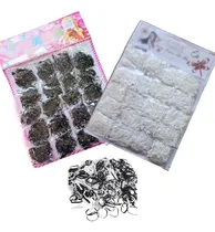 Comprar 1200 Gomitas Banditas Siliconadas Negro Blanco Para El Pelo 