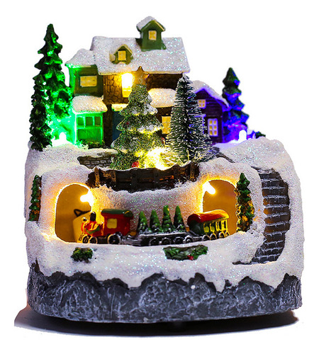 Villas Navideñas Led Con Decoración De Resina Brightness Mus