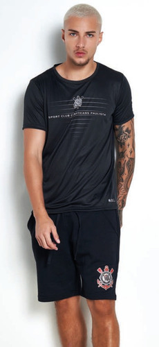 Imagem 2 de 2 de Camiseta Corinthians Dry Fit Licenciada Estampada Mmt 510373