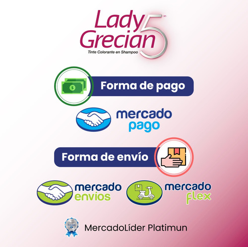 Tinte Colorante Lady Grecian 5, Cabello Normal 3-pack