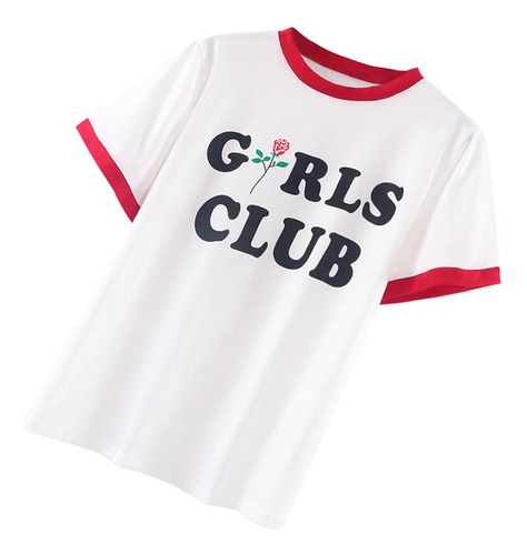 Camiseta De Manga Corta Para Mujer, Club De Flores, Para Niñ
